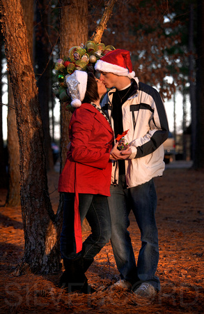 Christmas themed + Engagement photography + Raleigh NC