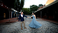 Raleigh engagement photography downtown with Bird Scooters and Train station-3