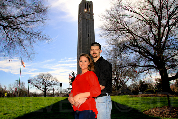Engagement photography + NC State Bell Tower