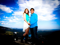 Engagement photography + Chimney Rock + mountaintop + NC