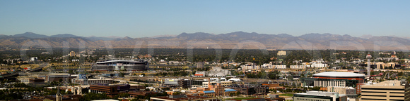 Denver Colorado skyline looking west