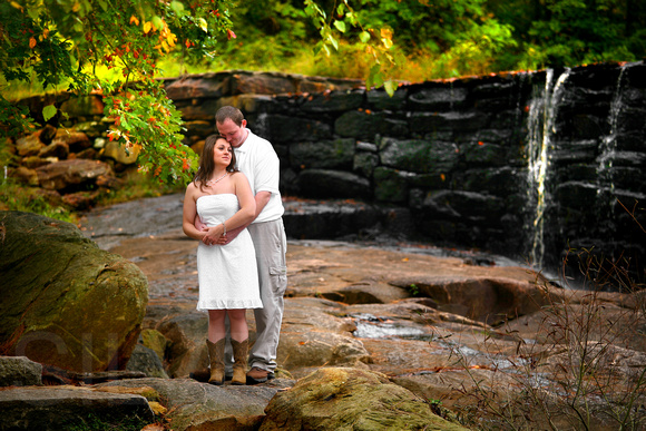 Engagement photography portrait taken at Yates Mill Park Raleigh , NC