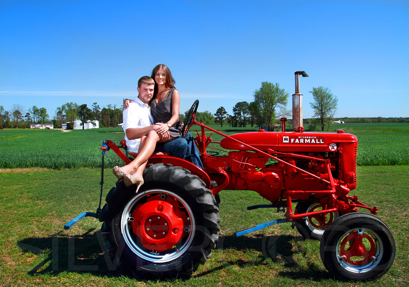 "red tractor engagement photography"