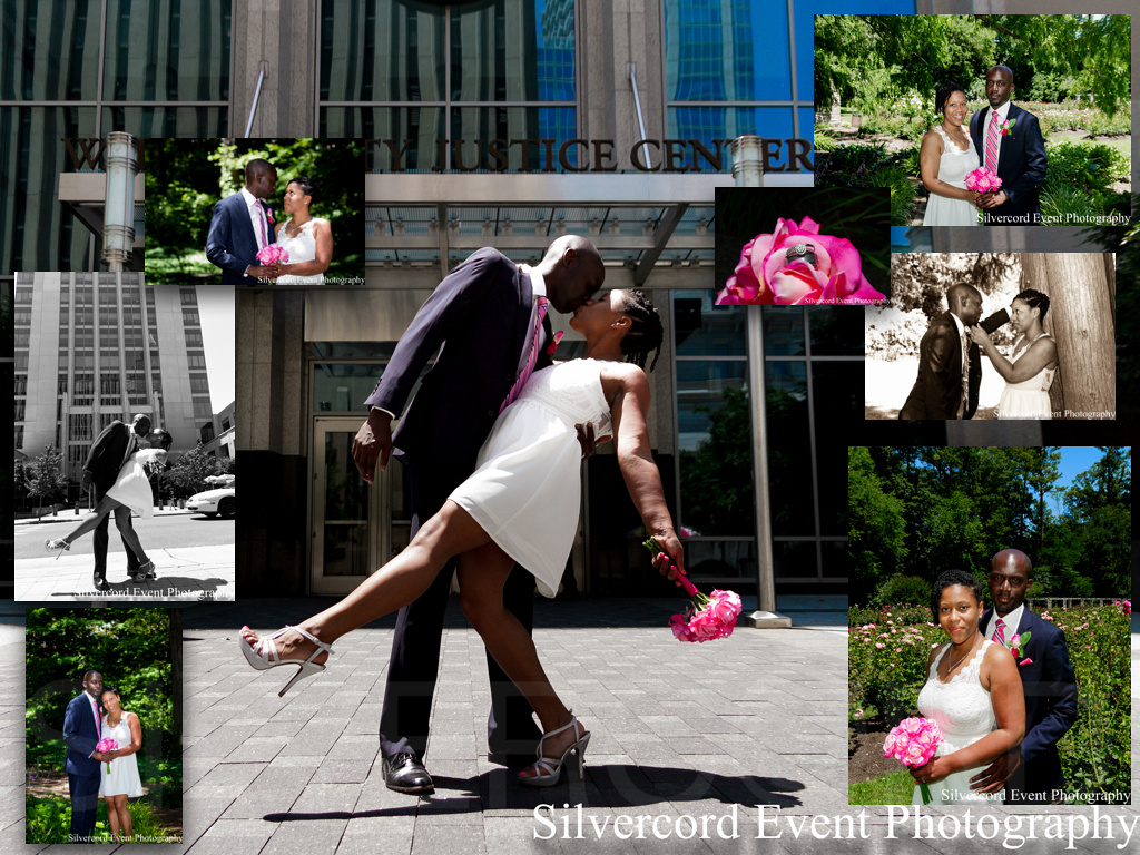 Wedding photography at the Wake County Courthouse and the Rose Garden in Raleigh NC