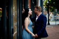Raleigh engagement photography downtown with Bird Scooters and Train station-5