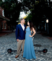 Raleigh engagement photography downtown with Bird Scooters and Train station-10