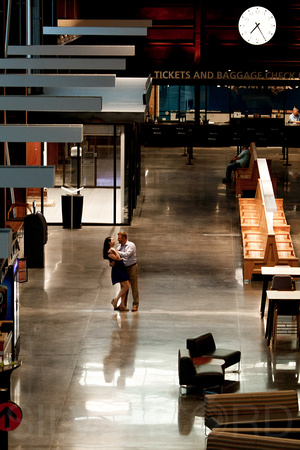 Raleigh engagement photography downtown with Bird Scooters and Train station-16