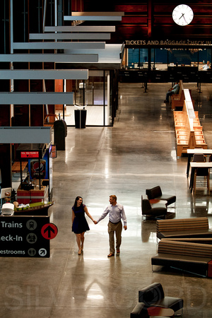 Raleigh engagement photography downtown with Bird Scooters and Train station-18