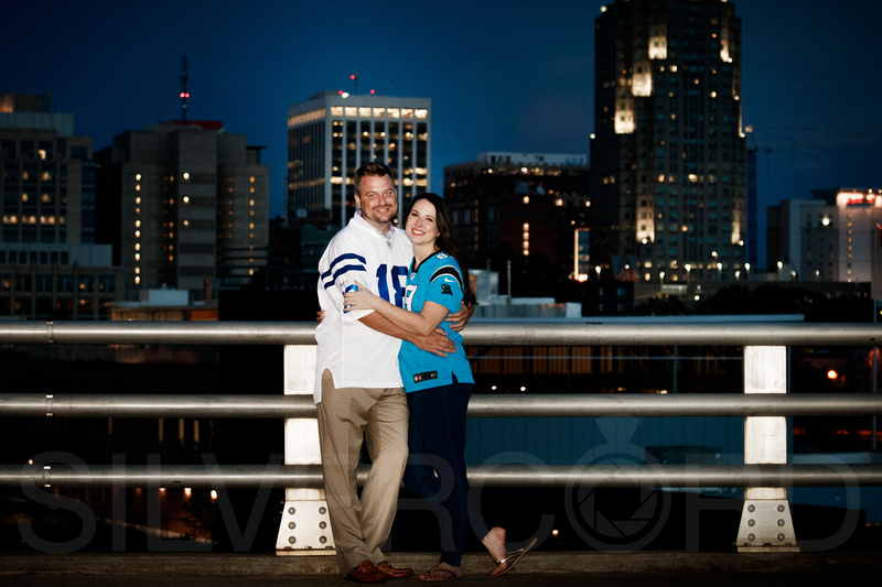 Raleigh engagement photography downtown with Bird Scooters and Train station-25