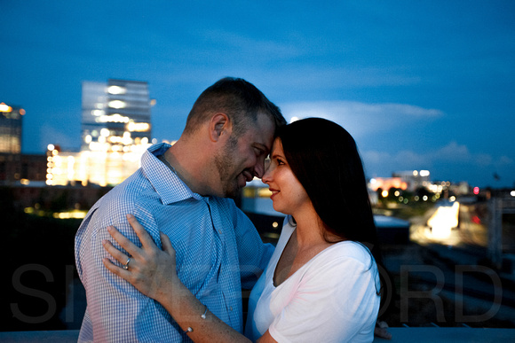 Raleigh engagement photography downtown with Bird Scooters and Train station-30