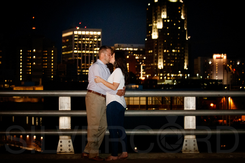 Raleigh engagement photography downtown with Bird Scooters and Train station-32