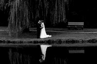 Asheville pond kiss wedding photography