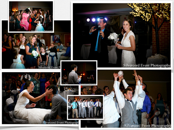 Raleigh wedding photography, garter and bouquet toss at Delightful Inspirations