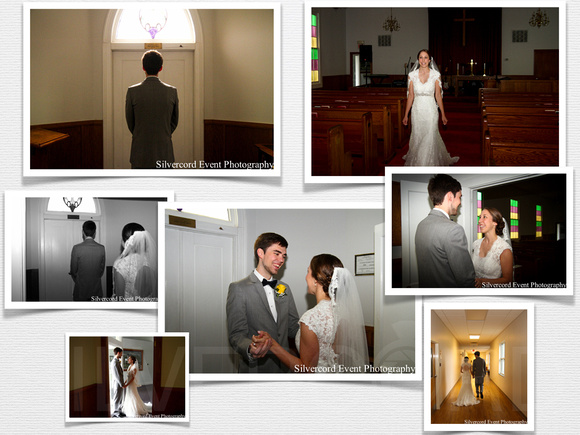 Raleigh wedding photos "first look session" at Hollands Methodist Church