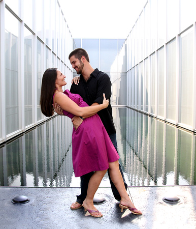 Engagement Photography + Raleigh, NC + The NC Museum of Art + glass dip